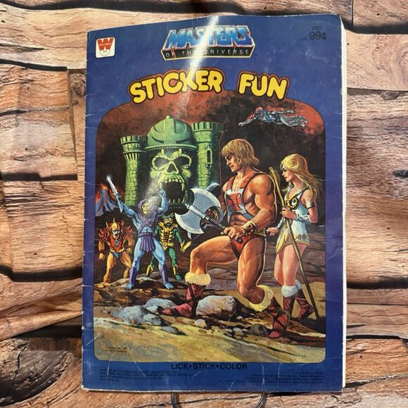 Vintage 1983 Masters of the Universe He-Man Sticker Fun Book Golden MOTU Used - Picture 1 of 10